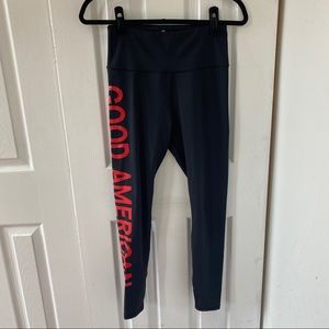 Good American Performance red and black logo leggings size Medium
